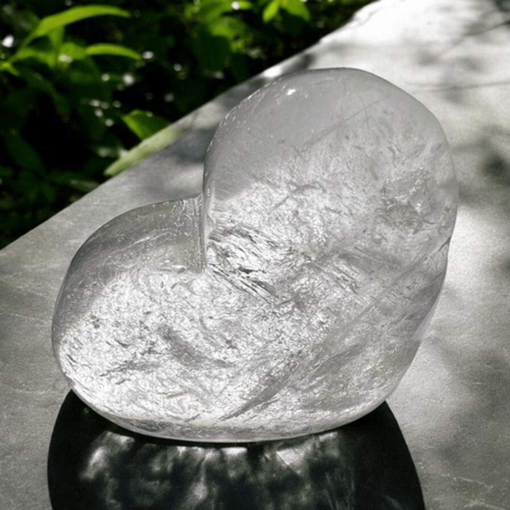 Clear Quartz‎ Crystal Heart Carving